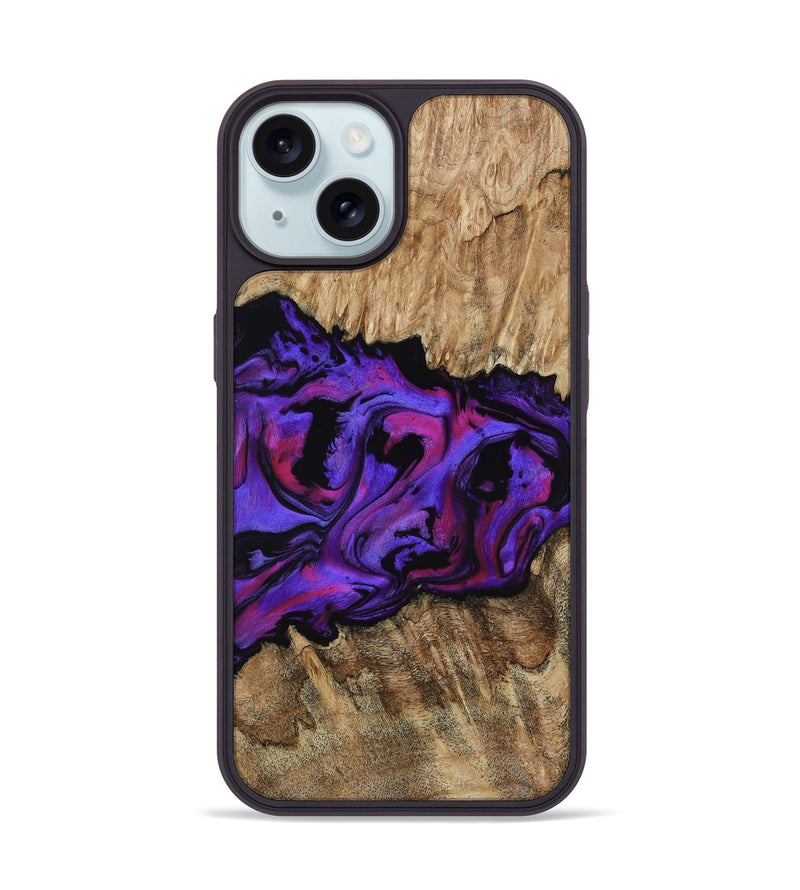 iPhone 15 Wood Phone Case - Scarlet (Purple, 815215)