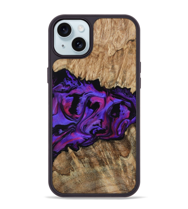 iPhone 15 Plus Wood Phone Case - Scarlet (Purple, 815215)