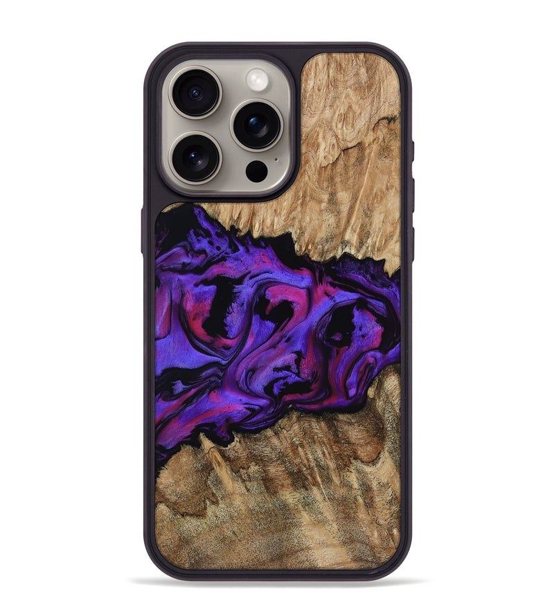 iPhone 15 Pro Max Wood Phone Case - Scarlet (Purple, 815215)