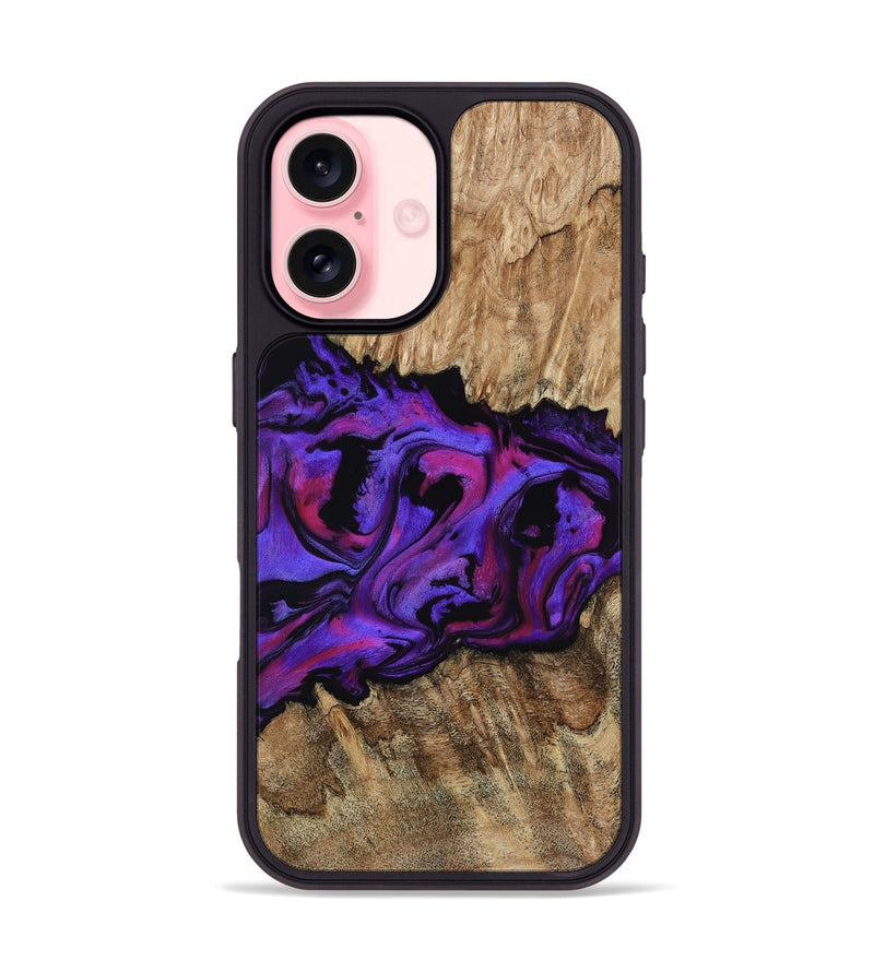 iPhone 16 Wood Phone Case - Scarlet (Purple, 815215)