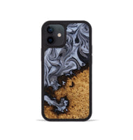iPhone 12 mini Wood Phone Case - Kathlyn (Black & White, 815216)