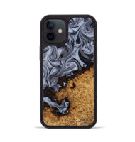 iPhone 12 Wood Phone Case - Kathlyn (Black & White, 815216)