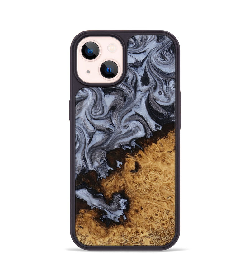 iPhone 14 Wood Phone Case - Kathlyn (Black & White, 815216)