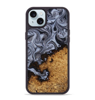 iPhone 15 Plus Wood Phone Case - Kathlyn (Black & White, 815216)