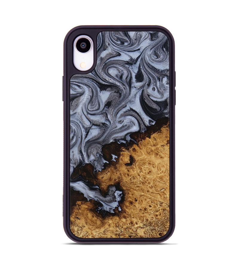 iPhone Xr Wood Phone Case - Kathlyn (Black & White, 815216)