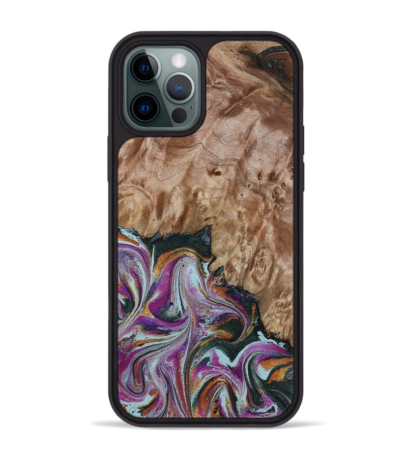 iPhone 12 Pro Max Wood Phone Case - Britney (Green, 815222)