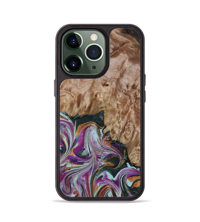 iPhone 13 Pro Wood Phone Case - Britney (Green, 815222)