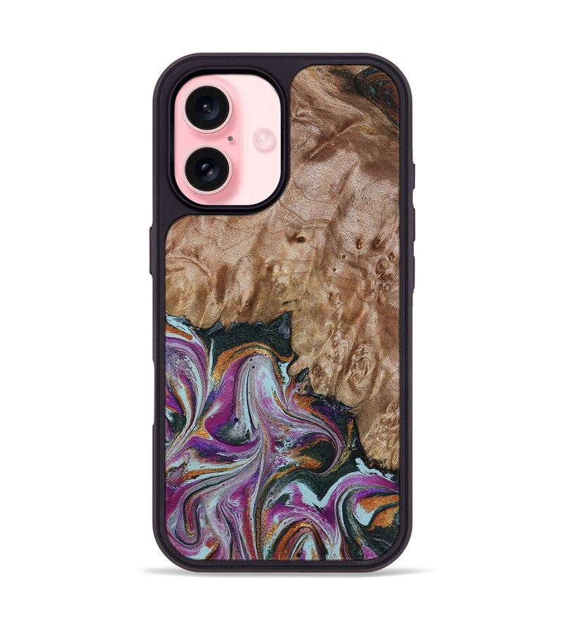 iPhone 16 Wood Phone Case - Britney (Green, 815222)