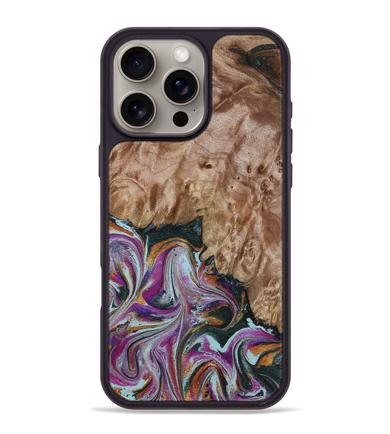 iPhone 16 Pro Max Wood Phone Case - Britney (Green, 815222)