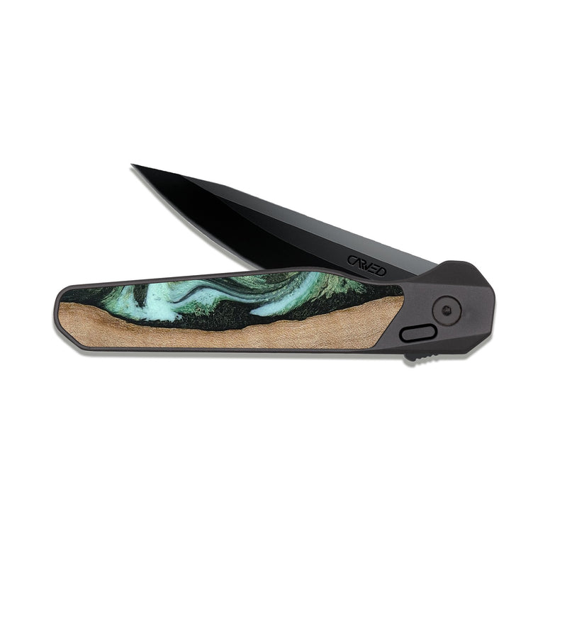 EDC Dark Slate Wood Pocket Knife - London (Green, 815224)