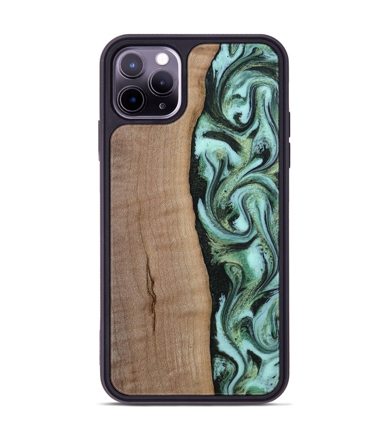 iPhone 11 Pro Max Wood Phone Case - London (Green, 815224)