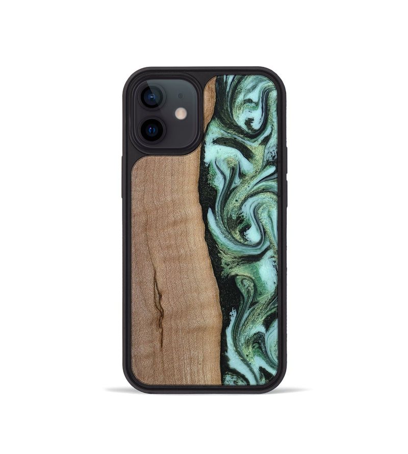 iPhone 12 mini Wood Phone Case - London (Green, 815224)