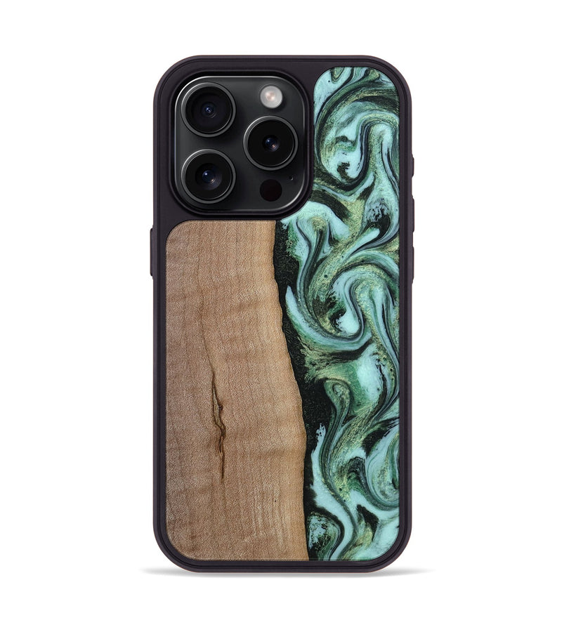 iPhone 15 Pro Wood Phone Case - London (Green, 815224)