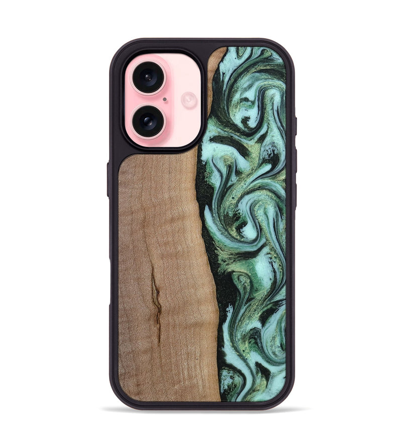 iPhone 16 Wood Phone Case - London (Green, 815224)