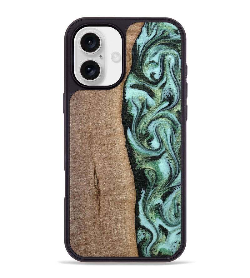 iPhone 16 Plus Wood Phone Case - London (Green, 815224)