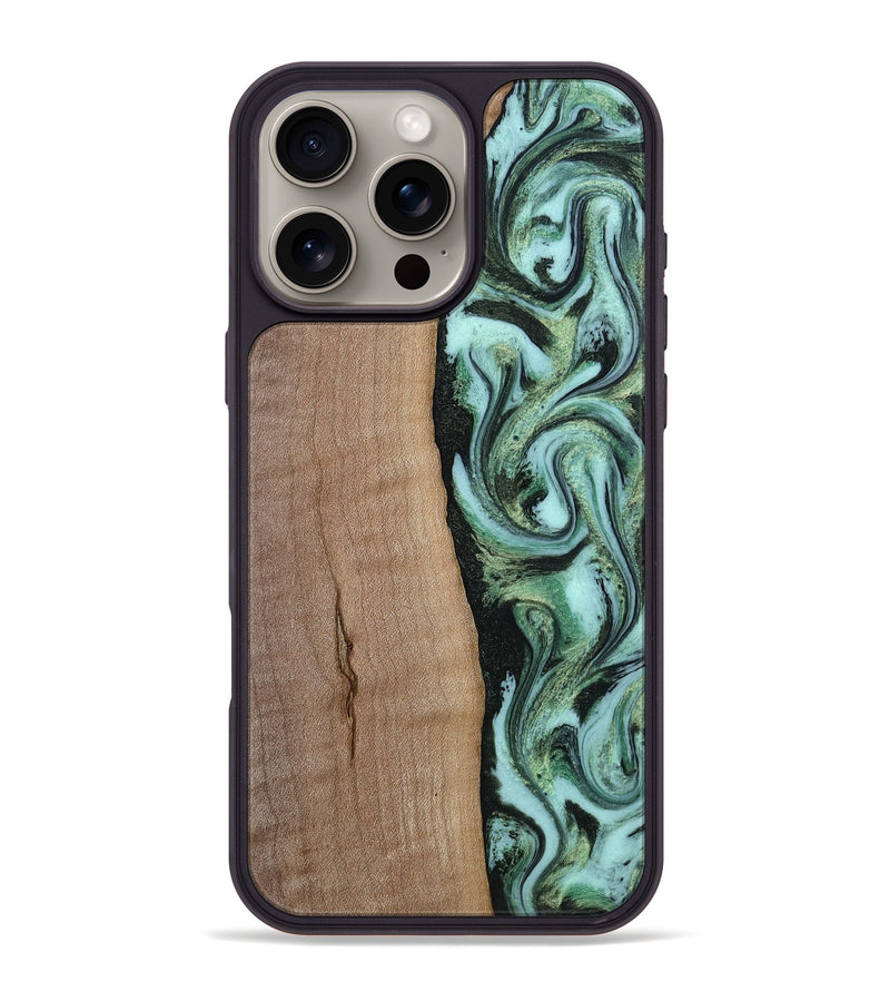 iPhone 16 Pro Max Wood Phone Case - London (Green, 815224)