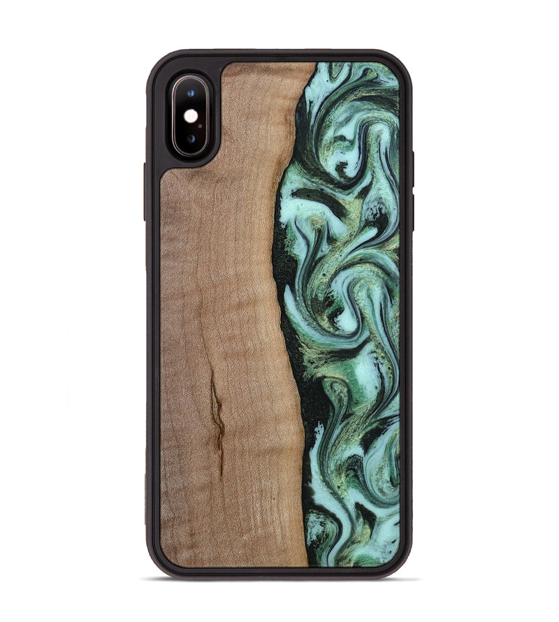 iPhone Xs Max Wood Phone Case - London (Green, 815224)