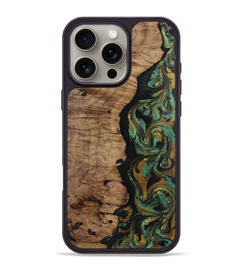 iPhone 16 Pro Max Wood Phone Case - Jordon (Green, 815227)