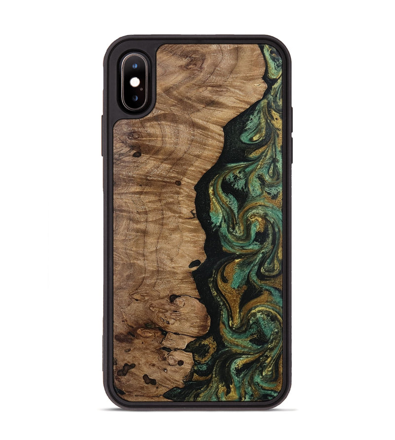 iPhone Xs Max Wood Phone Case - Jordon (Green, 815227)