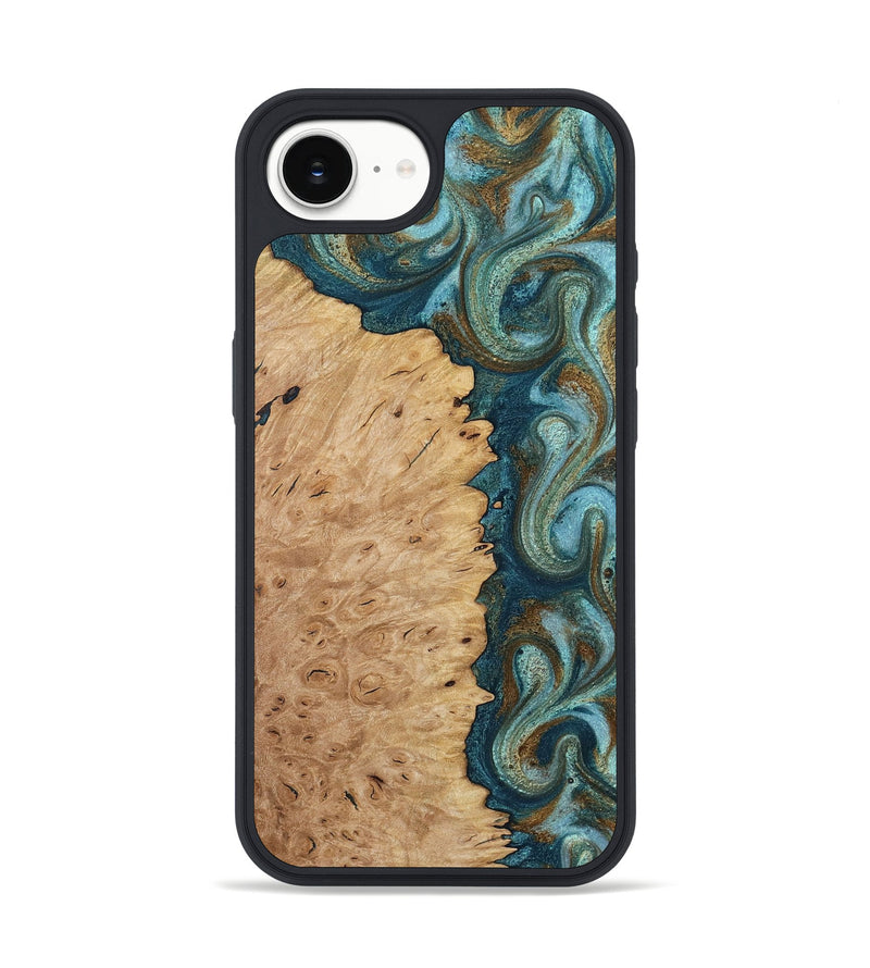 iPhone 17e Wood Phone Case - Chris (Teal & Gold, 815228)