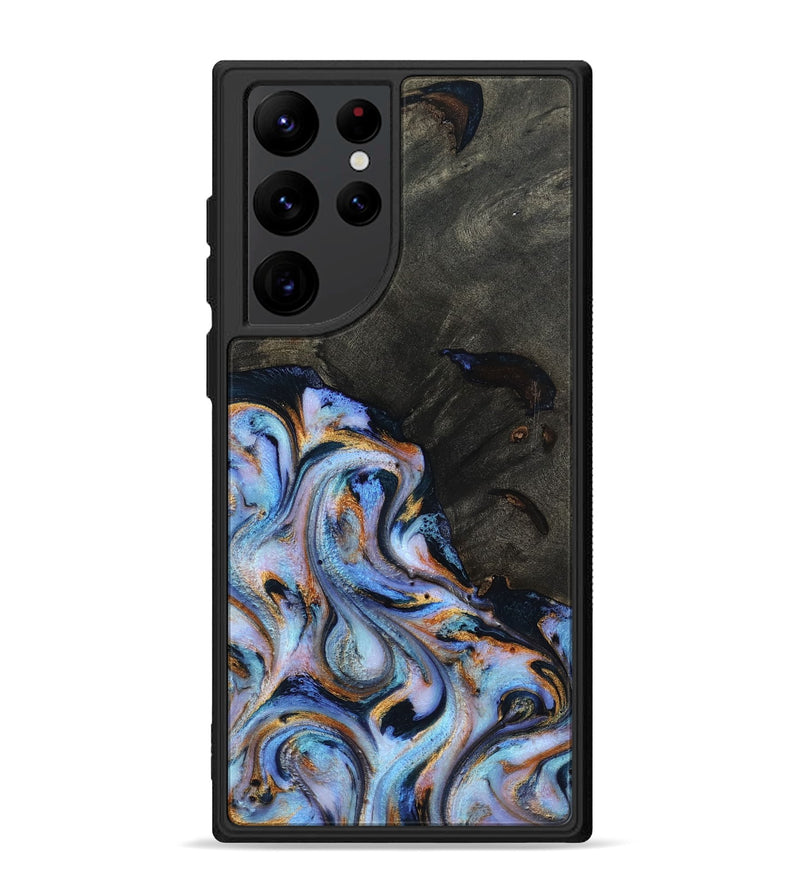 Galaxy S22 Ultra Wood Phone Case - Carolyn (Teal & Gold, 815231)