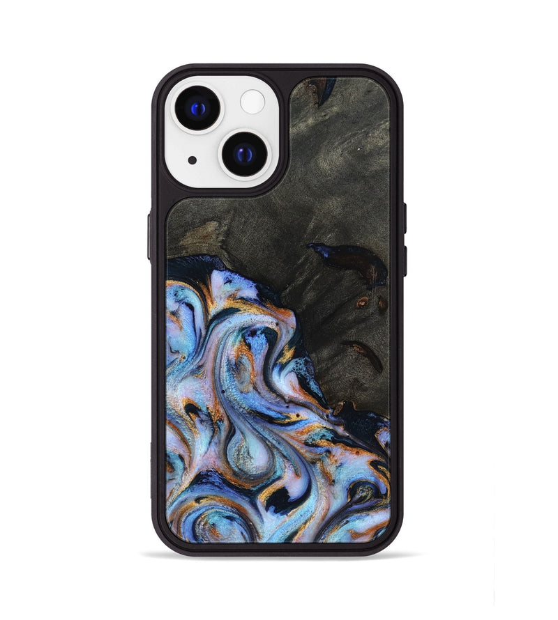 iPhone 13 Wood Phone Case - Carolyn (Teal & Gold, 815231)