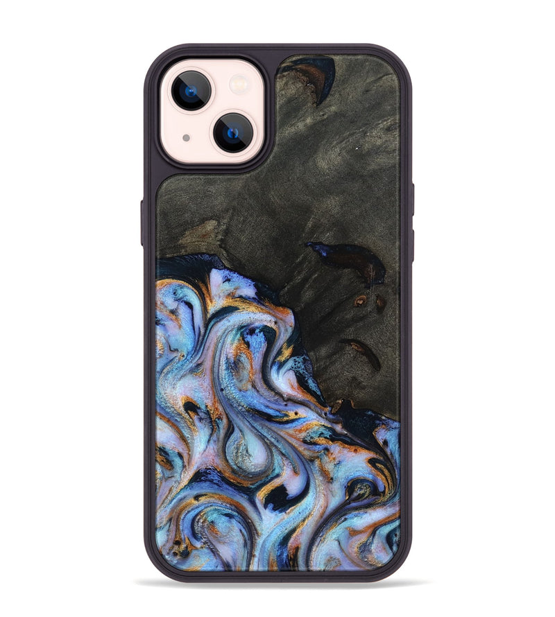 iPhone 14 Plus Wood Phone Case - Carolyn (Teal & Gold, 815231)