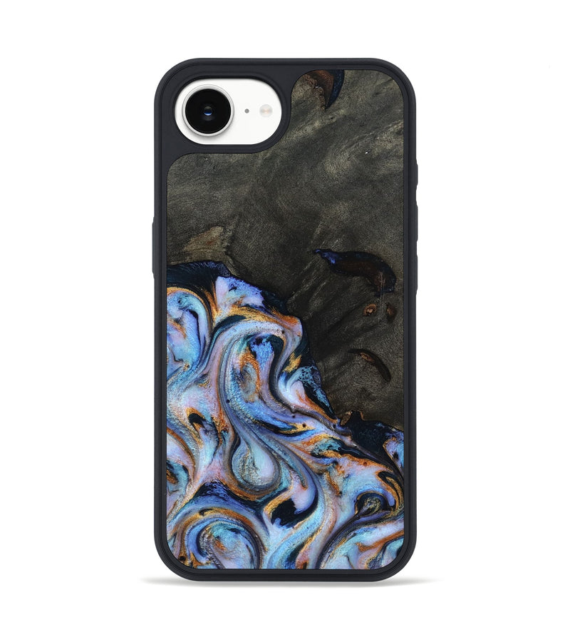 iPhone 17e Wood Phone Case - Carolyn (Teal & Gold, 815231)