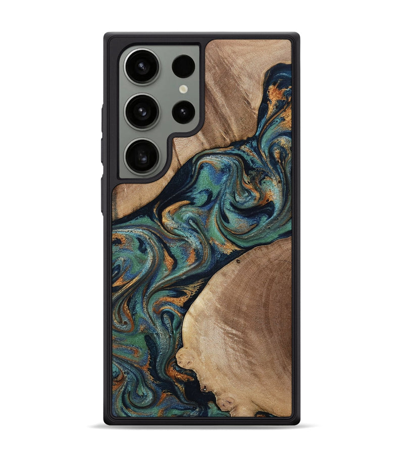 Galaxy S24 Ultra Wood Phone Case - Carson (Teal & Gold, 815232)