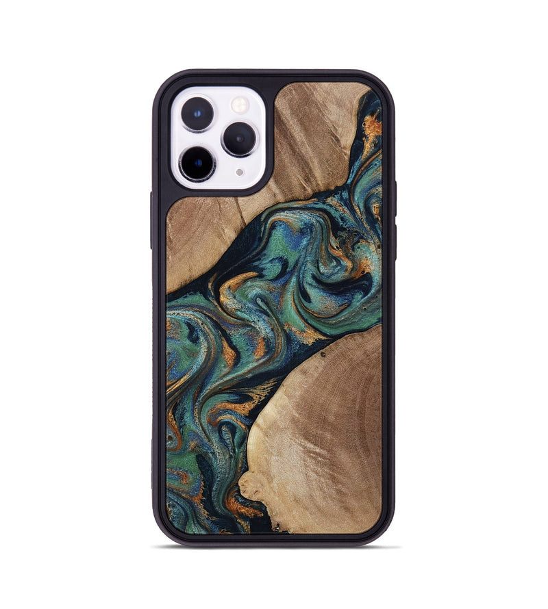 iPhone 11 Pro Wood Phone Case - Carson (Teal & Gold, 815232)