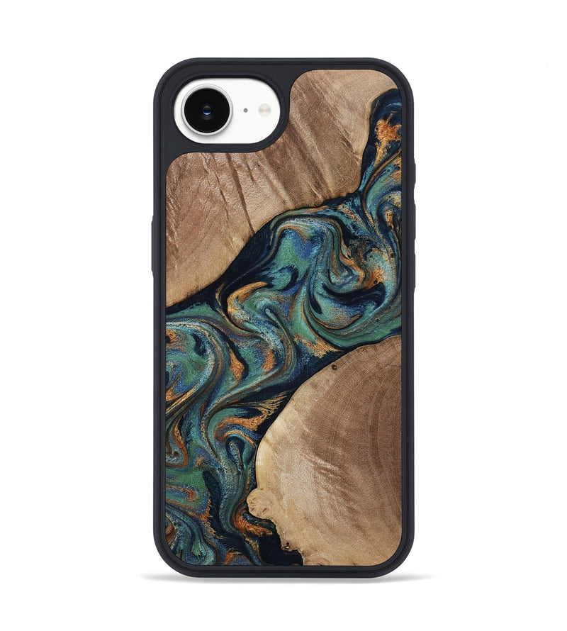 iPhone 17e Wood Phone Case - Carson (Teal & Gold, 815232)