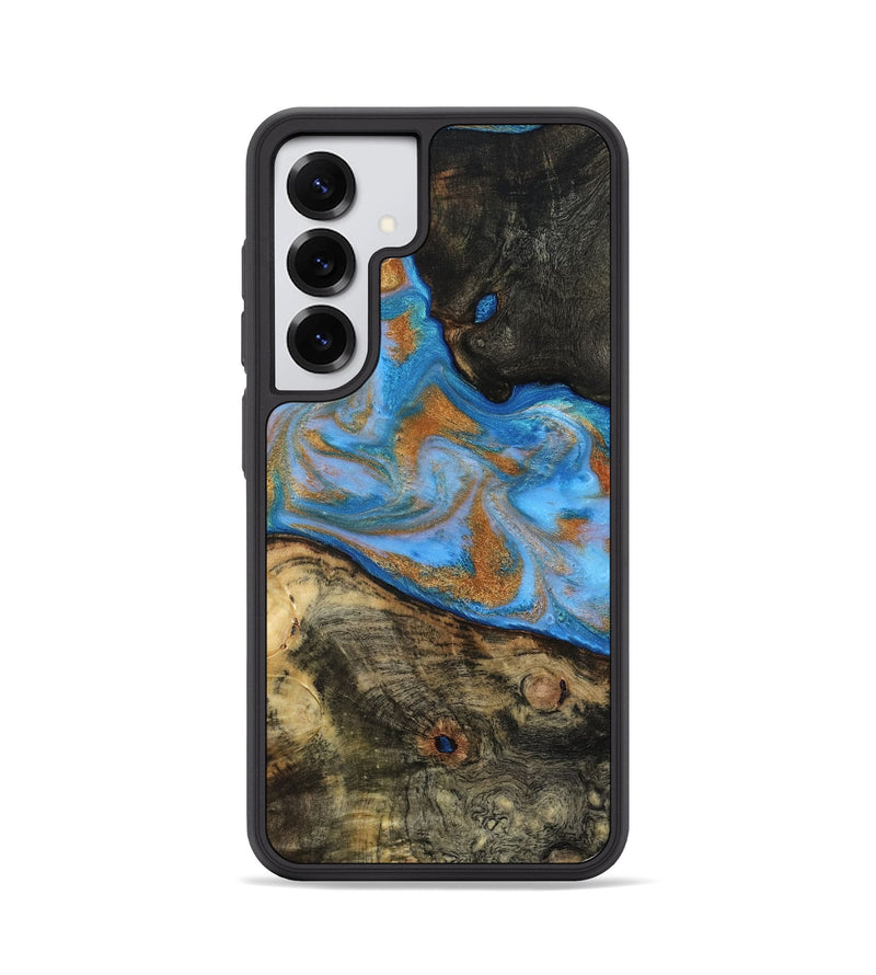 Galaxy S25 Wood Phone Case - Zander (Teal & Gold, 815233)