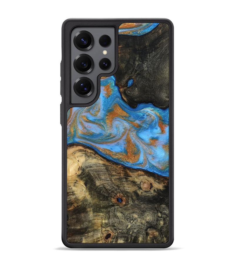 Galaxy S25 Ultra Wood Phone Case - Zander (Teal & Gold, 815233)