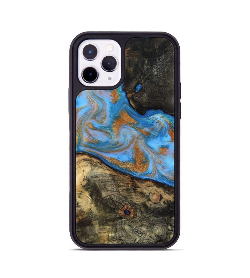 iPhone 11 Pro Wood Phone Case - Zander (Teal & Gold, 815233)