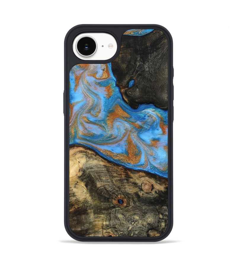 iPhone 17e Wood Phone Case - Zander (Teal & Gold, 815233)
