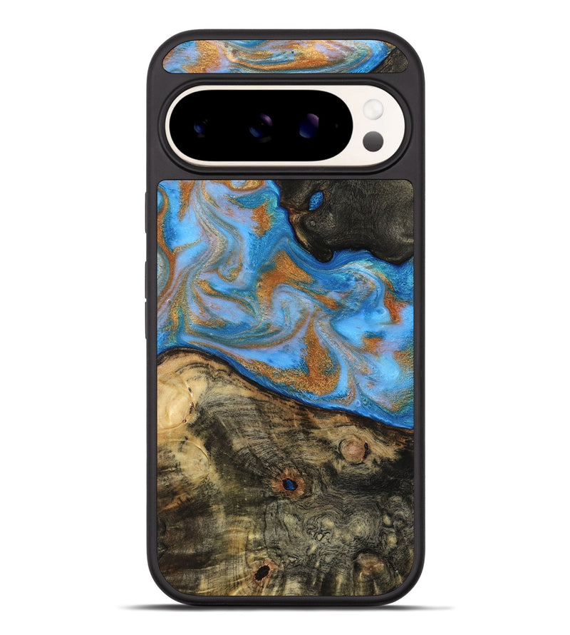 Pixel 9 Pro XL Wood Phone Case - Zander (Teal & Gold, 815233)