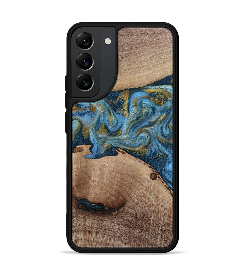 Galaxy S22 Plus Wood Phone Case - Emmer (Teal & Gold, 815235)