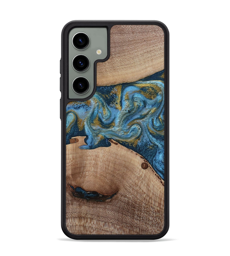 Galaxy S24 Plus Wood Phone Case - Emmer (Teal & Gold, 815235)