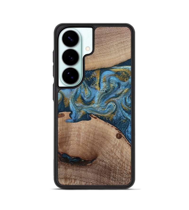 Galaxy S26 Wood Phone Case - Emmer (Teal & Gold, 815235)