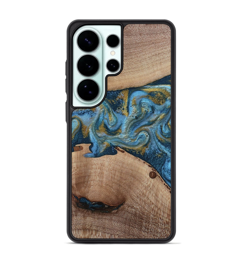 Galaxy S26 Ultra Wood Phone Case - Emmer (Teal & Gold, 815235)