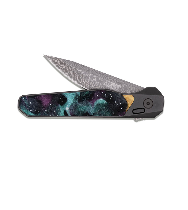 EDC Dark Damascus Wood Pocket Knife - Anita (Cosmos, 815259)