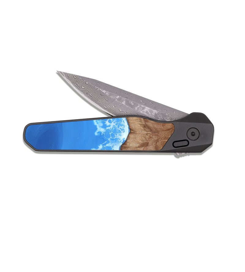 EDC Dark Damascus Wood Pocket Knife - Ainara (Coastal, 815276)