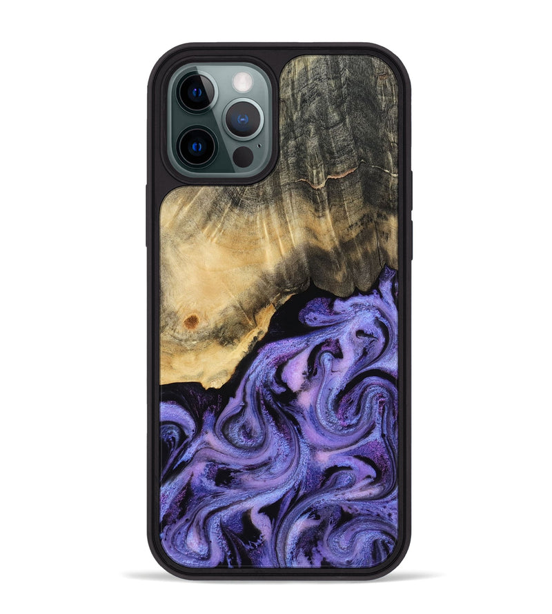 iPhone 12 Pro Max Wood Phone Case - Benita (Purple, 815291)