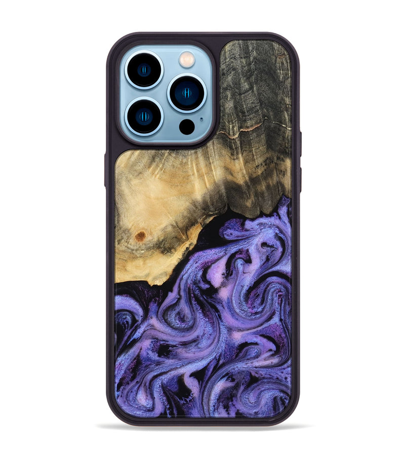 iPhone 14 Pro Max Wood Phone Case - Benita (Purple, 815291)