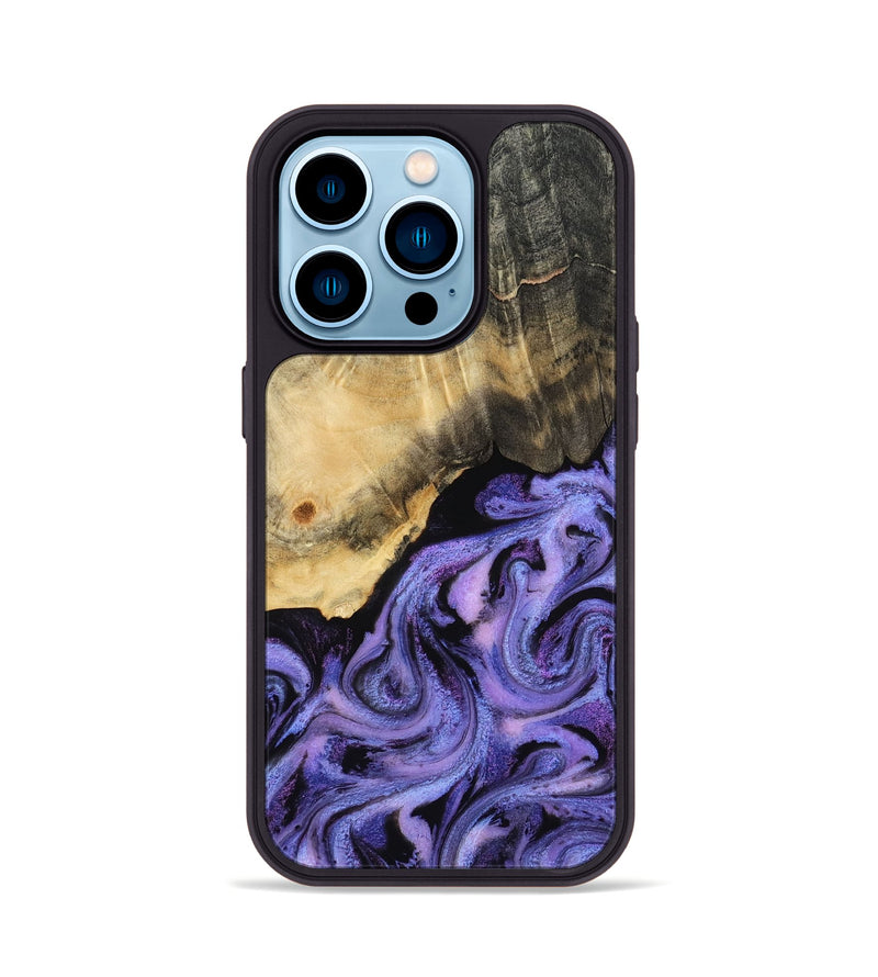 iPhone 14 Pro Wood Phone Case - Benita (Purple, 815291)