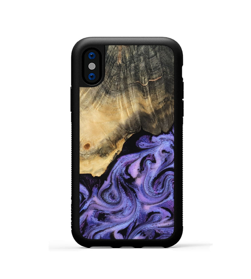 iPhone Xs Wood Phone Case - Benita (Purple, 815291)