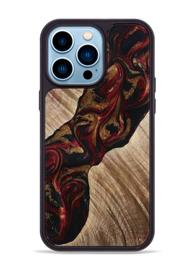 iPhone 14 Pro Max Wood Phone Case - Tylor (Red, 815302)