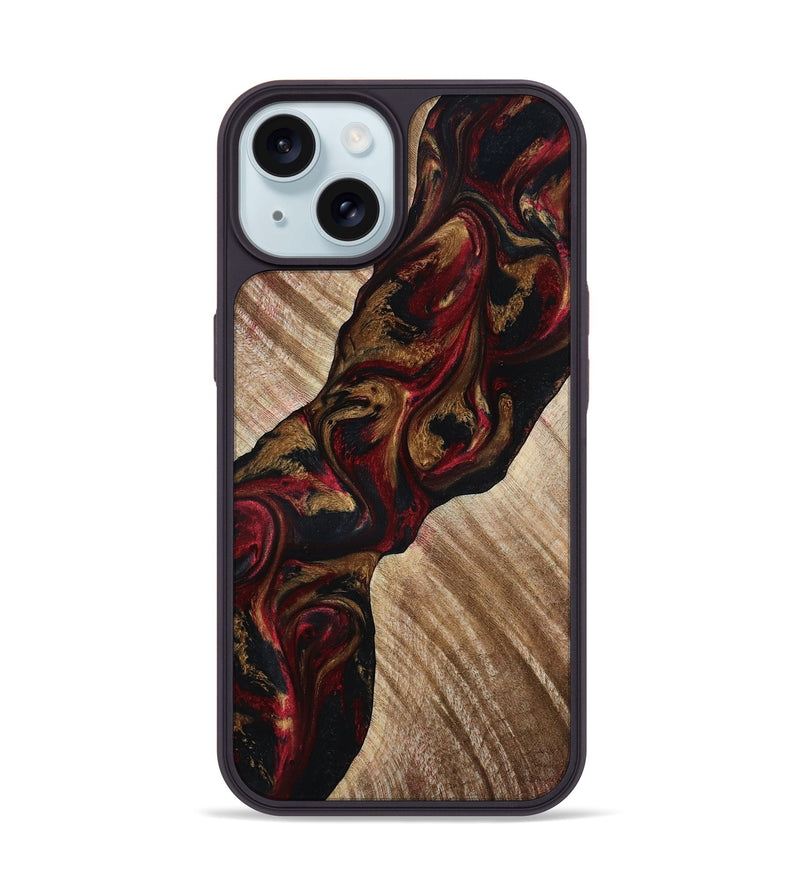 iPhone 15 Wood Phone Case - Tylor (Red, 815302)