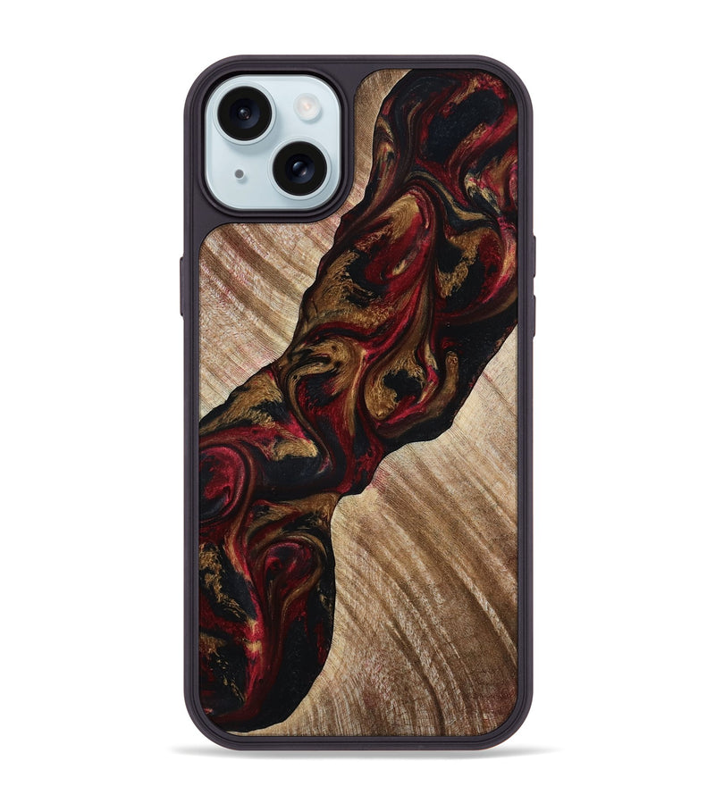 iPhone 15 Plus Wood Phone Case - Tylor (Red, 815302)