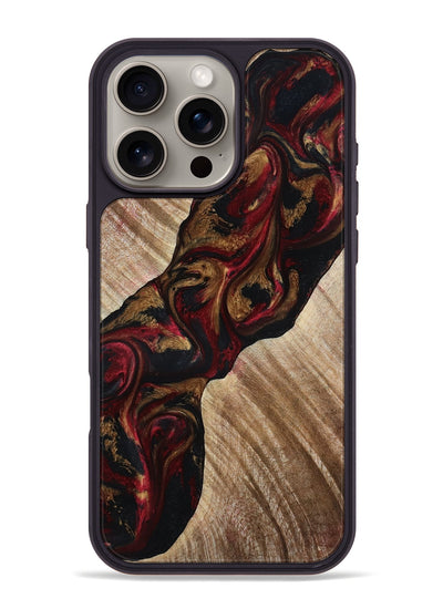 iPhone 16 Pro Max Wood Phone Case - Tylor (Red, 815302)